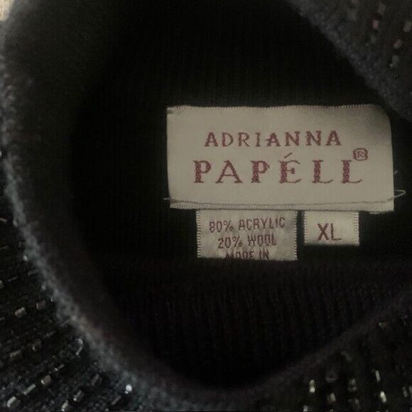 Adrianna Papell Two Piece Wool Knit Black  Skirt And Sweater Quiet Luxury  Posh - Picture 5 of 16